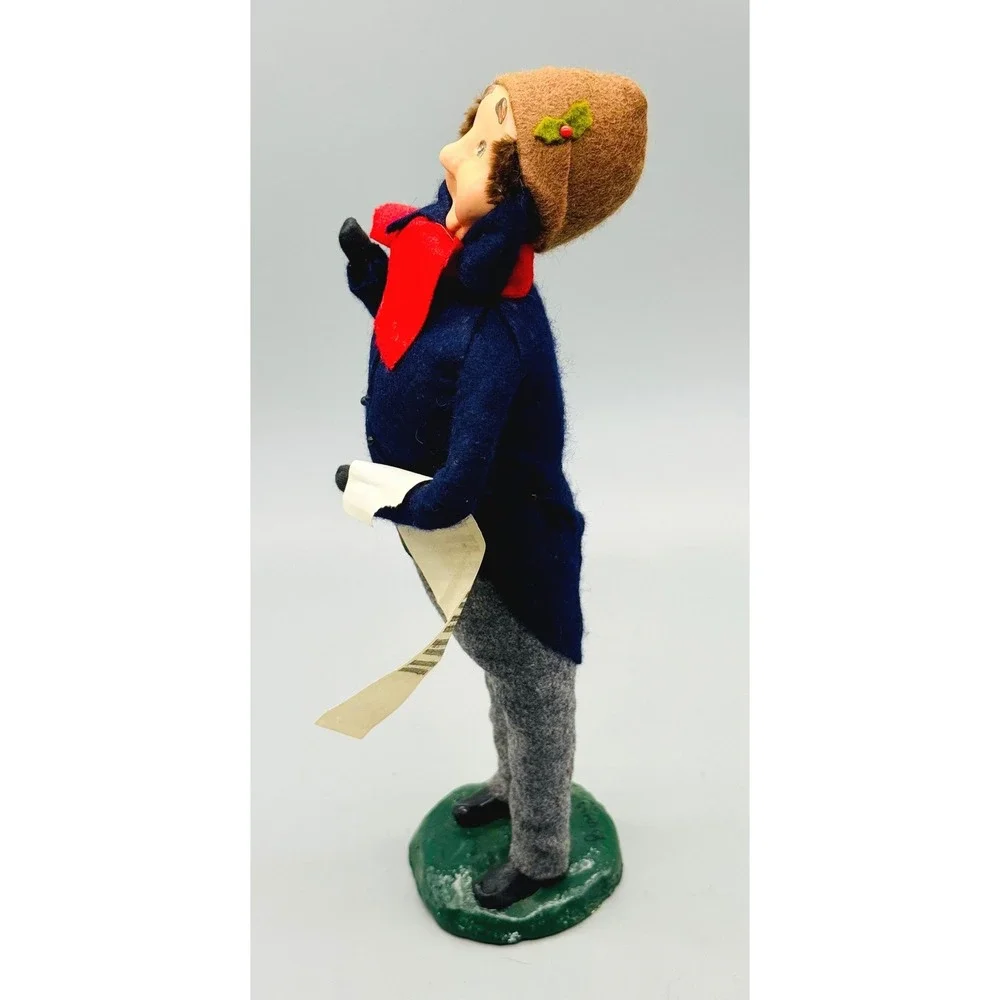 Byers Choice Caroler Figurine Singing Man With Sheet Music 1984 Bumpy Base